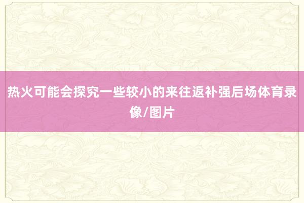 热火可能会探究一些较小的来往返补强后场体育录像/图片