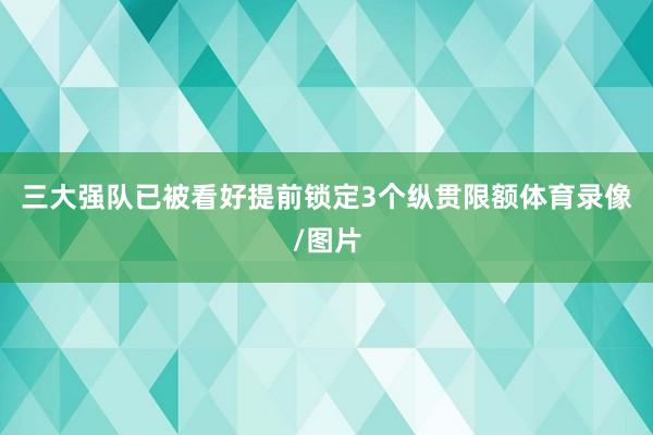 三大强队已被看好提前锁定3个纵贯限额体育录像/图片
