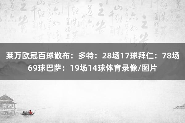 莱万欧冠百球散布：多特：28场17球拜仁：78场69球巴萨：19场14球体育录像/图片