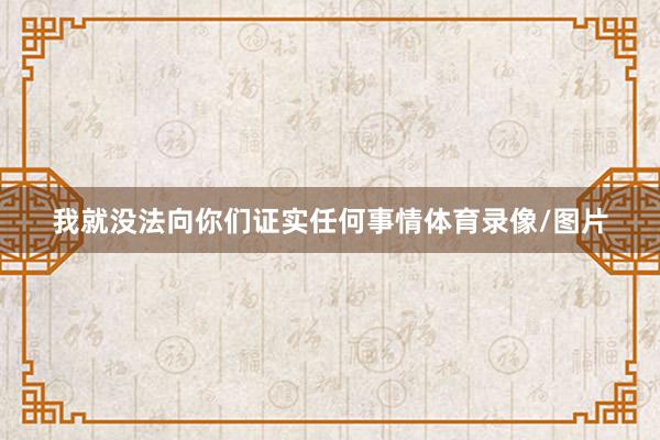 我就没法向你们证实任何事情体育录像/图片