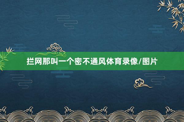 拦网那叫一个密不通风体育录像/图片