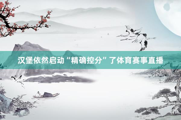 汉堡依然启动“精确控分”了体育赛事直播