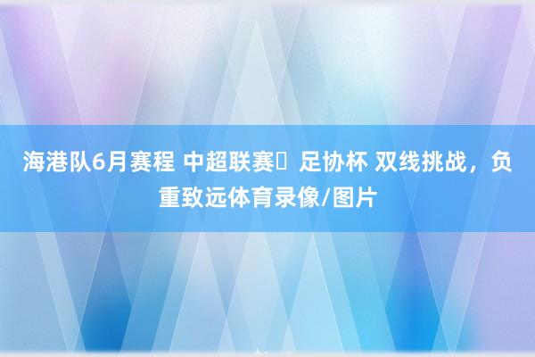 海港队6月赛程 中超联赛➕足协杯 双线挑战，负重致远体育录像/图片