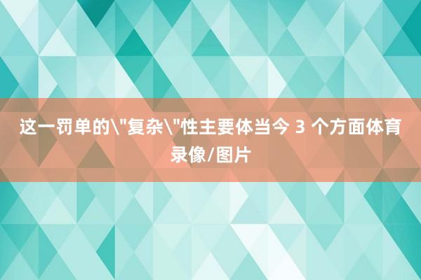 这一罚单的