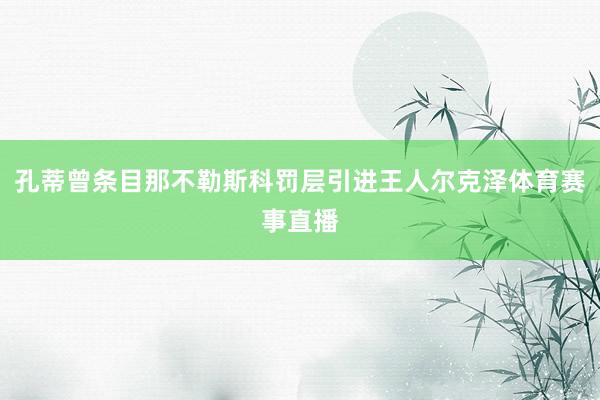 孔蒂曾条目那不勒斯科罚层引进王人尔克泽体育赛事直播