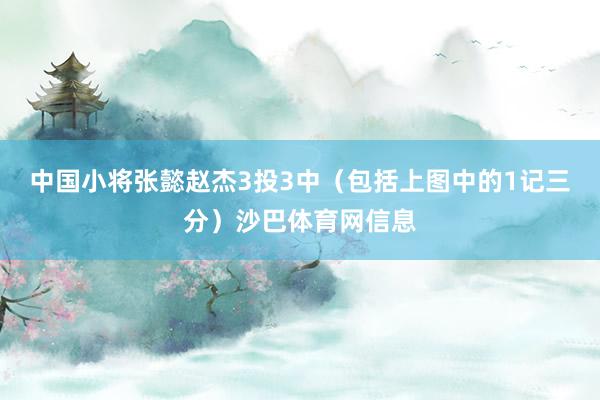 中国小将张懿赵杰3投3中（包括上图中的1记三分）沙巴体育网信息