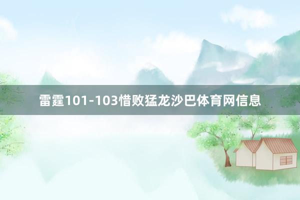 雷霆101-103惜败猛龙沙巴体育网信息