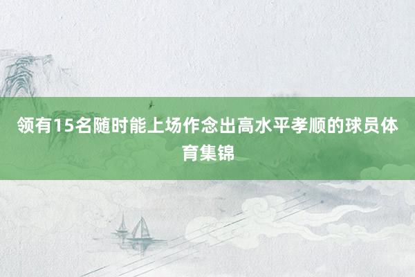 领有15名随时能上场作念出高水平孝顺的球员体育集锦