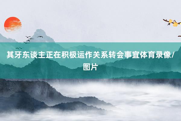 其牙东谈主正在积极运作关系转会事宜体育录像/图片