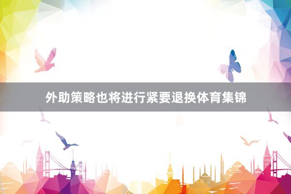 外助策略也将进行紧要退换体育集锦